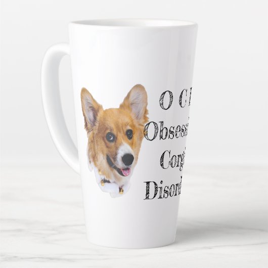 OCD: Obsessieve Corgi stoornis latte Mok (Linkerhoek)