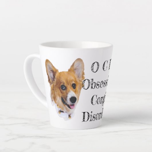 OCD: Obsessieve Corgi stoornis latte Mok (Linkerhoek)
