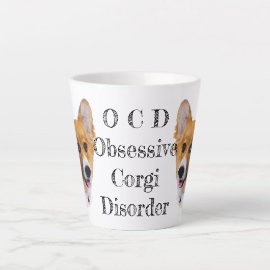 OCD: Obsessieve Corgi stoornis latte Mok (Voorkant)
