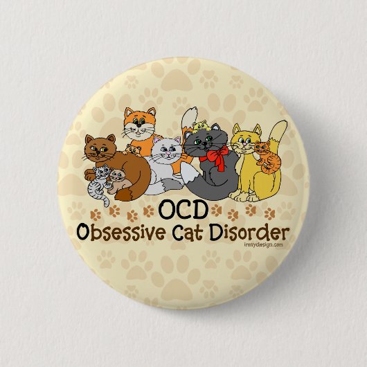 OCD obsessieve kat stoornis Ronde Button 5,7 Cm (Voorkant)