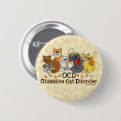 OCD obsessieve kat stoornis Ronde Button 5,7 Cm (Voorkant /achterkant)