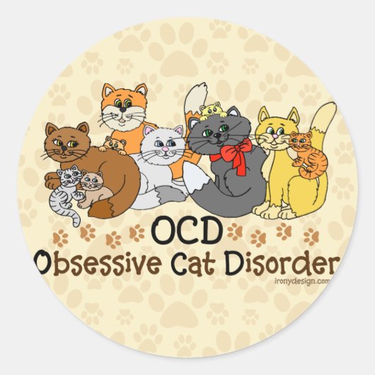 OCD obsessieve kat stoornis Ronde Sticker (Voorkant)
