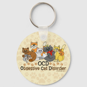 OCD obsessieve kat stoornis Sleutelhanger