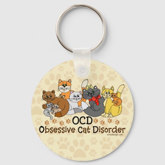 OCD obsessieve kat stoornis Sleutelhanger (Voorkant)