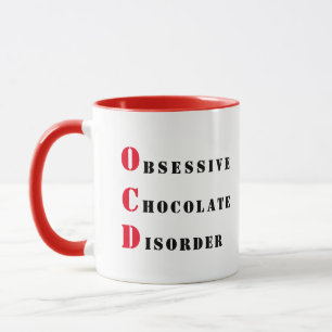 OCD - Rood- en zwarte Obsessieve Chocolade Disorde Mok