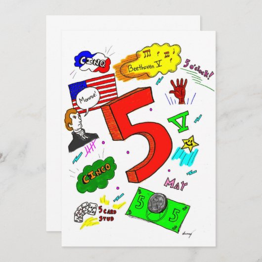 Ocde à cinq invitations (Devant / Derrière)