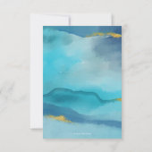 Oceaan aqua en gouden waterverf RSVP-kaarten RSVP Kaartje (Achterkant)