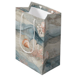 Oceaan Aqua Koraalrif Kustpatroon Medium Cadeauzakje