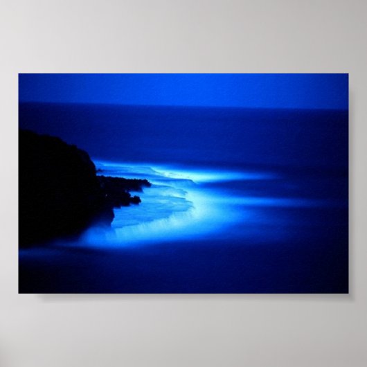 Oceaan bij nacht poster (Voorkant)