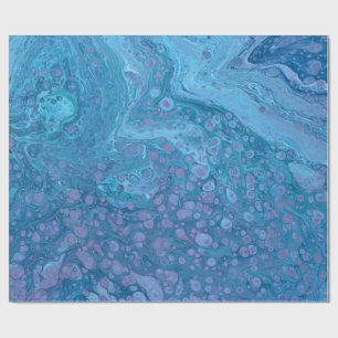 Oceaan Bries 3 Blauw Paars Abstract Inpakpapier