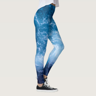 Oceaan - Donkere blauwe golven Leggings