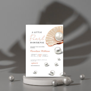 Oceaan een kleine parel onder het zeeen baby showe kaart