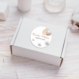 Oceaan een kleine parel onder het zeeen baby showe ronde sticker