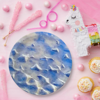 Oceaan en hemelsblauw reflecties papieren bordje