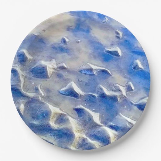 Oceaan en hemelsblauw reflecties papieren bordje (Voorkant)