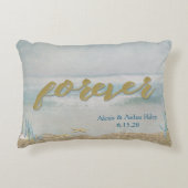 oceaan en zeester op strandbruiloft accent kussen (Voorkant)