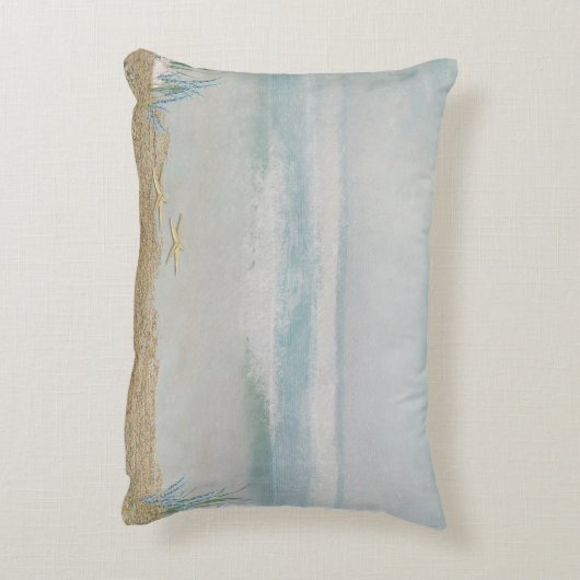 oceaan en zeester op strandbruiloft accent kussen (Achterkant (Verticaal))