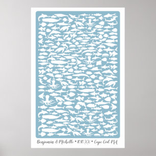 Oceaan gastenboek poster - 250 plaatsen