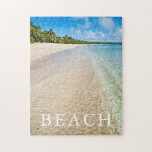 Oceaan getijde op een tropisch strand legpuzzel
