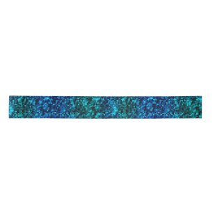 Oceaan Glamour Blauw en Groen Glitters  Lint