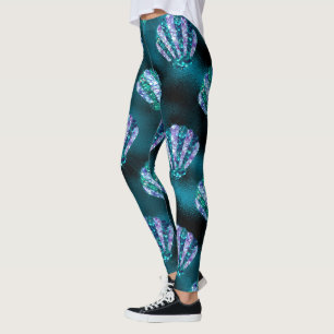 Oceaan Glamour Kleurrijk Oester Patroon Leggings