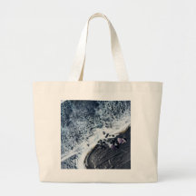 Oceaan golf kristal kunst tote tas kust strand tas