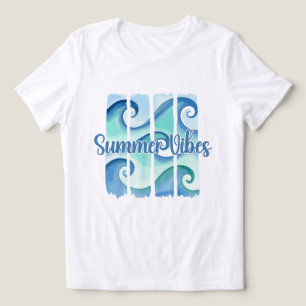 Oceaan Golf Waterverf Zomer Sfeer Kust Strand Tri-Blend Shirt