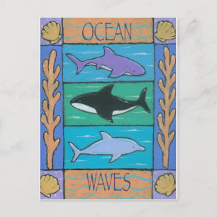 oceaan golven briefkaart