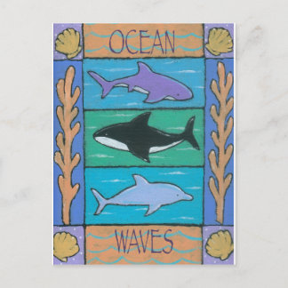 oceaan golven briefkaart