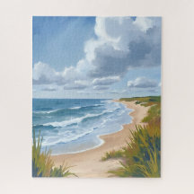 Oceaan golven | Geschilderde kust strand