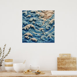 Oceaan golven poster