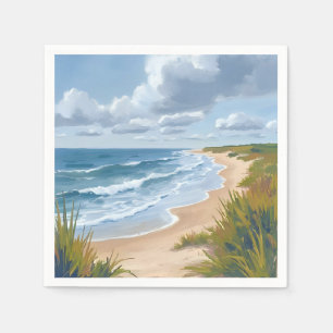 Oceaan golven Strand kustschilderij Servet