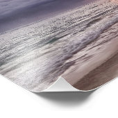 Oceaan Golven Zandstrand Zonsondergang Foto Afdruk (Hoek)