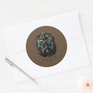 Oceaan Graf Kraken Anker Donkere Fantasie Ronde Sticker