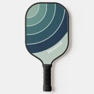 Oceaan Groen Nostalgische Cirkel Streep met Naam Pickleball Paddle