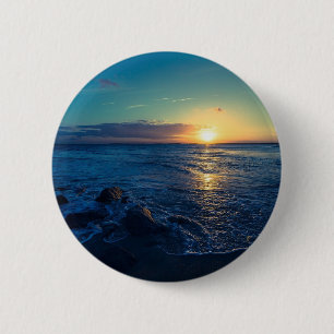 Oceaan Horizon Zonsondergang Ronde Button 5,7 Cm