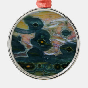 Oceaan Jasper Slab Metalen Ornament