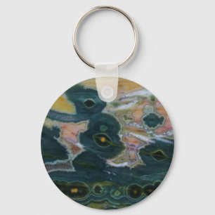Oceaan Jasper Slab Sleutelhanger