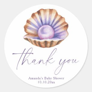 Oceaan Kleine Parel Baby Shower Bedankt Ronde Sticker
