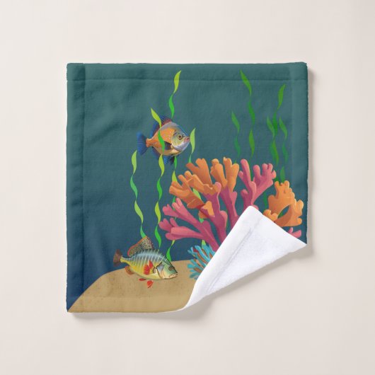 Oceaan kleurrijke koraal rif handdoek set (Wasdoekje)