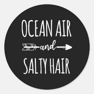 Oceaan lucht en zout haar stranden vakantie grappi ronde sticker