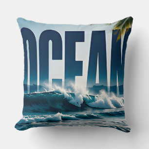 Oceaan Luxe Kust Editorial Grafisch Ontwerp Kussen