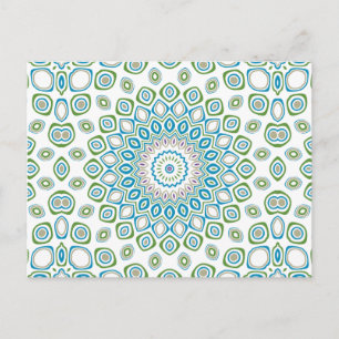 Oceaan Mandala in Blauw en Grijs en Wit Briefkaart