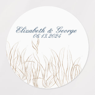 Oceaan Onder het Zee Elegante Bruiloft Labels