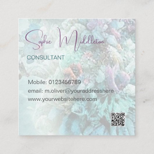 Oceaan onder het Zee koraal QR Visitekaartje (Achterkant)