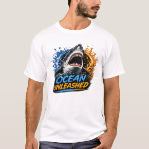 Oceaan Ontsnapte Haai – Kordate Blauwe en Oranje S T-shirt
