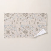  oceaan plattegrond bad handdoek (Handdoek)