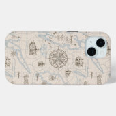 oceaan plattegrond Case-Mate iPhone case (Achterkant (horizontaal))