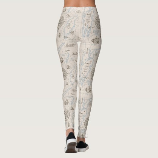 oceaan plattegrond leggings (Achterkant)