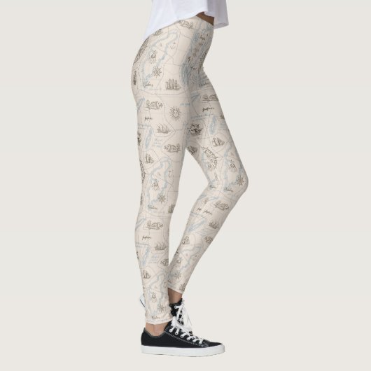 oceaan plattegrond leggings (Rechts)